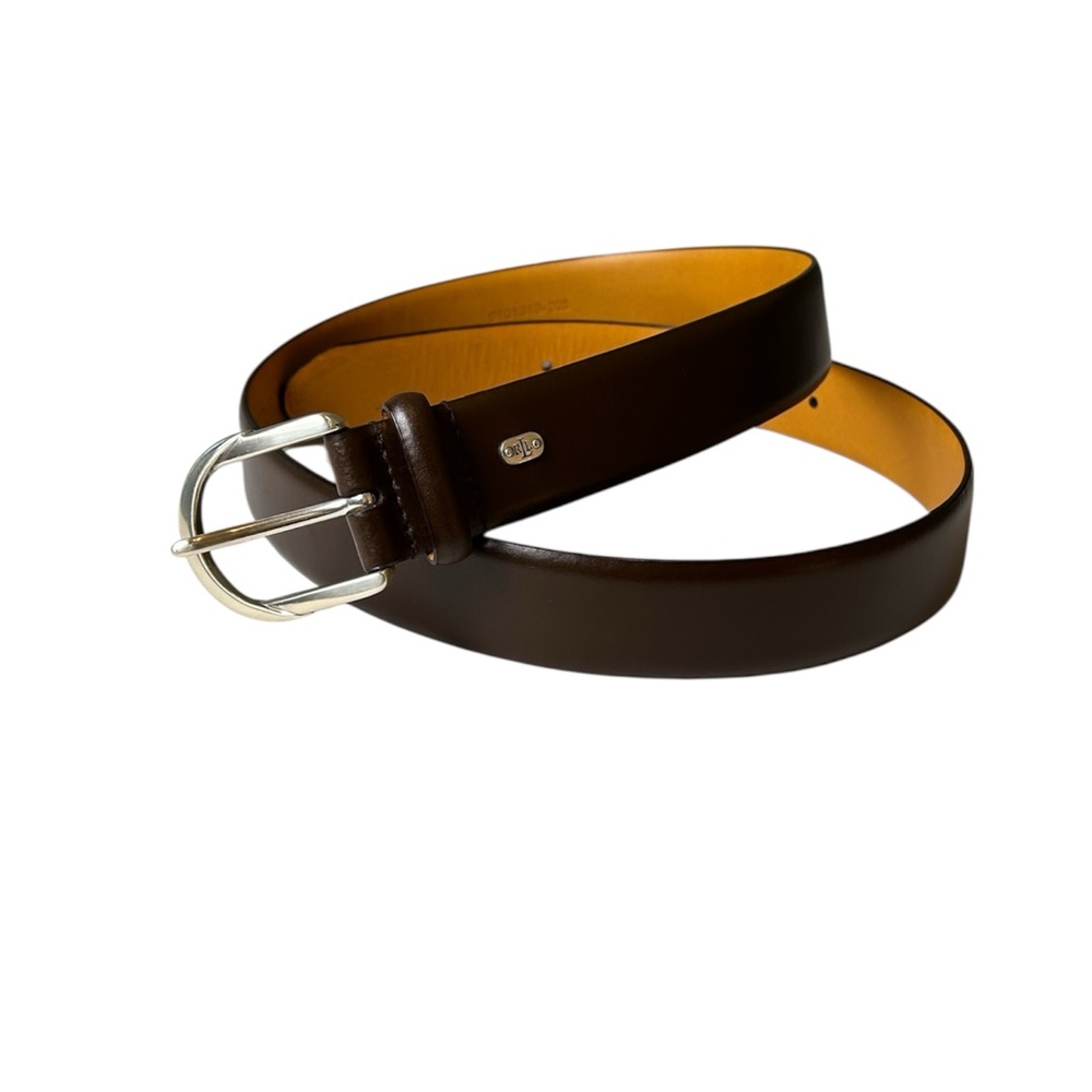 Lauren Ralph Lauren Italian Leather Dark Brown Silver Hardware Belt Size XL